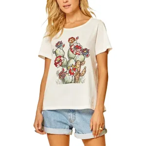 Andree White Women's Nopal Graphic Design T-shirt