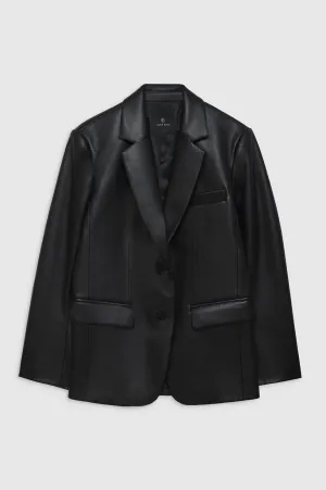 Anine Bing - Classic Blazer in Black Recycled Leather