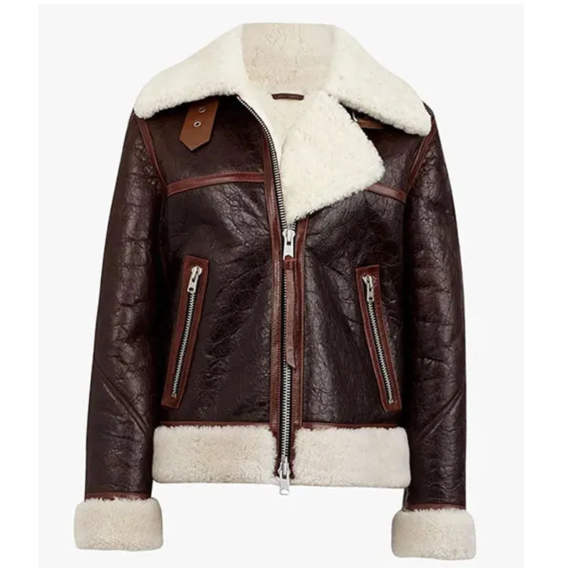 Best Style Sheepskin Elinor Choco Brown Shearling Jacket