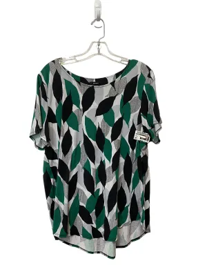 Black & Green Top Short Sleeve Alfani, Size 2x