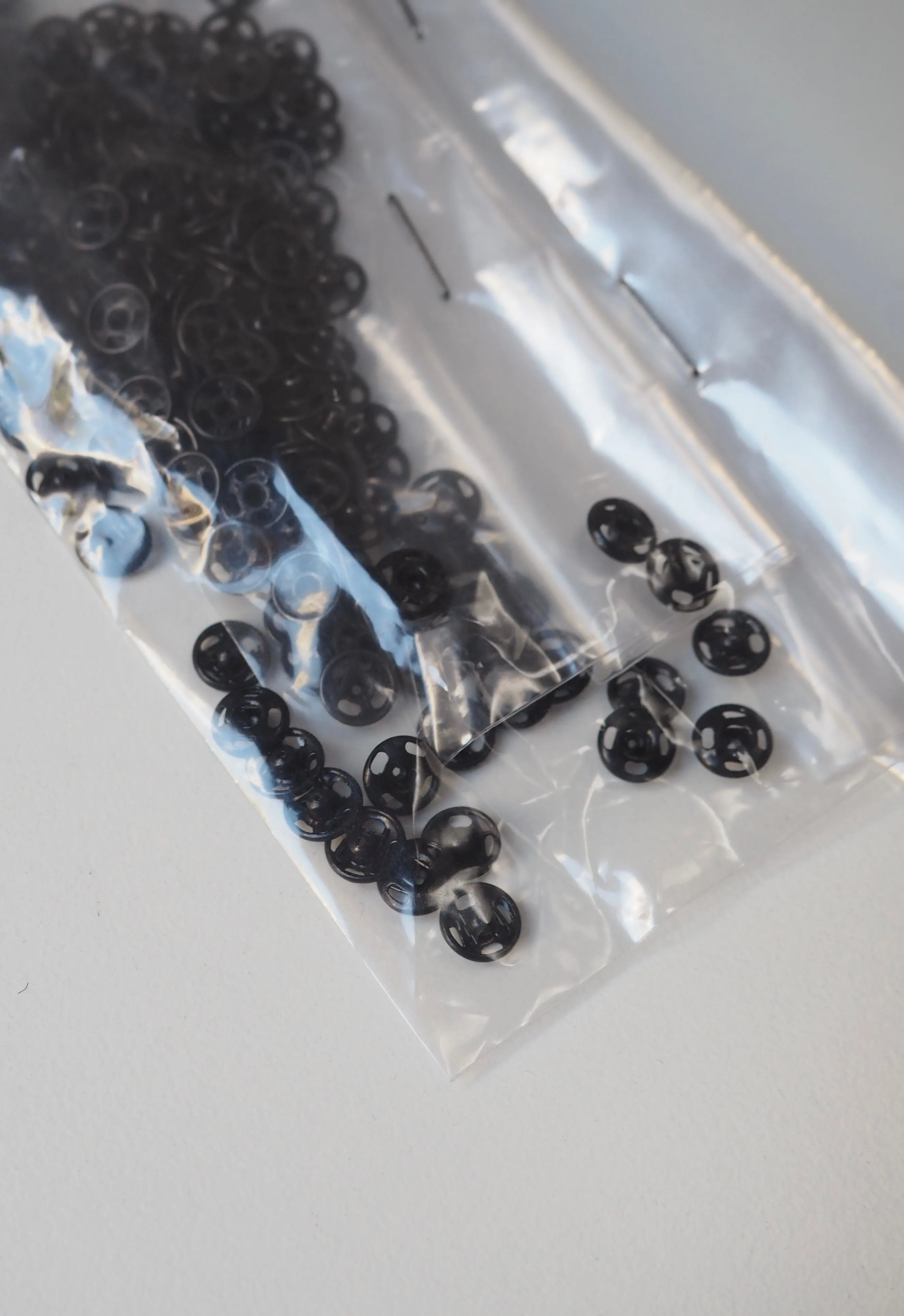 Black Sew-on Press Stud 7mm - 100 Pieces