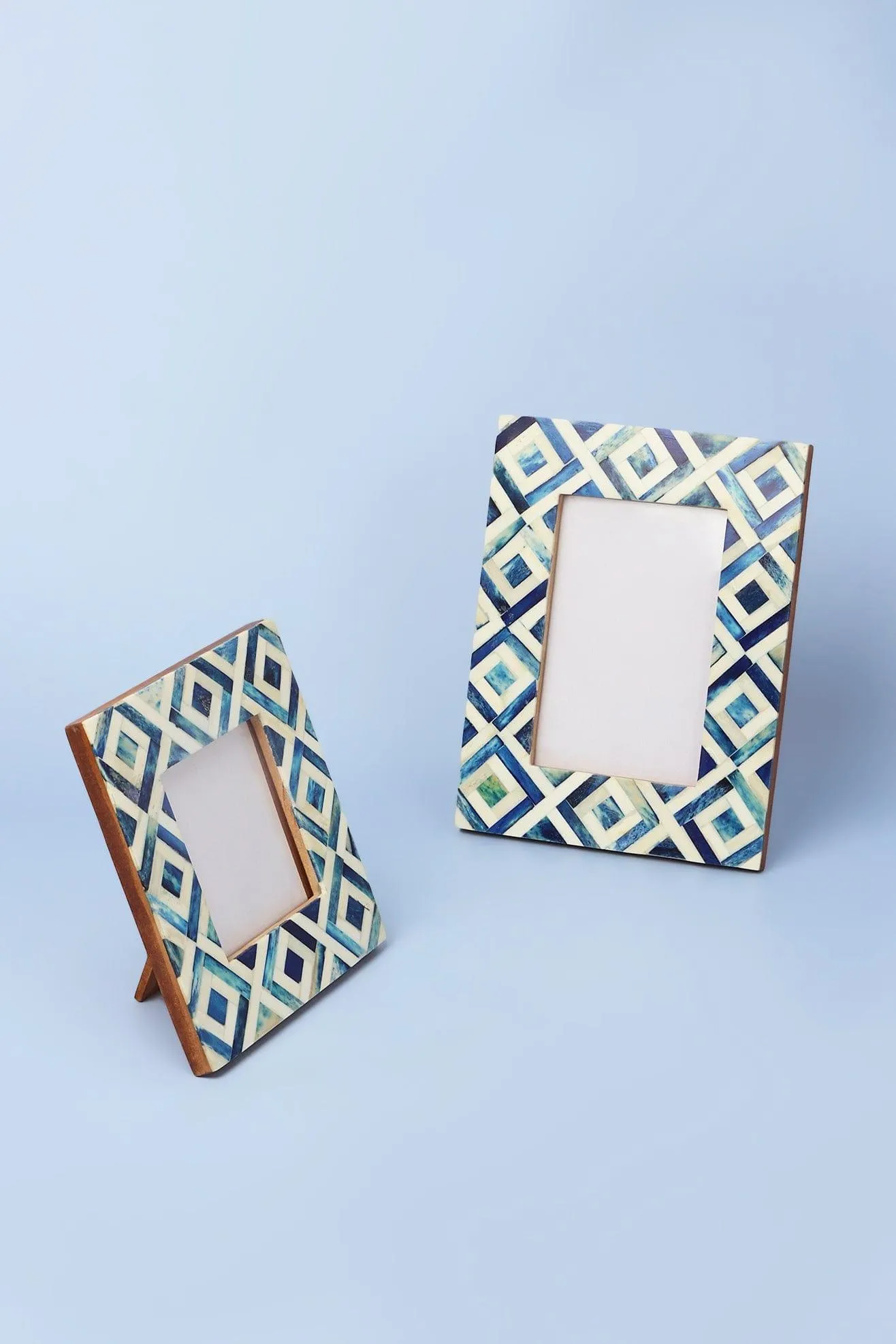 Blue Argyle Pattern Stylish Photo Frames