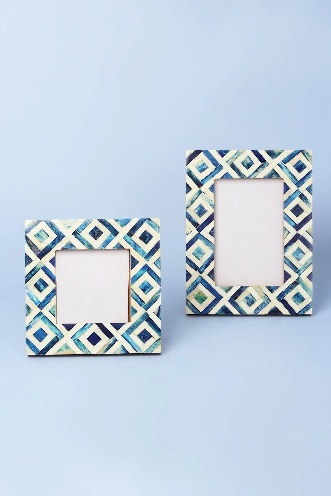 Blue Argyle Pattern Stylish Photo Frames