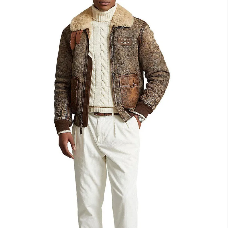 Buy Best Style Genuine B3 Bomber Icelandic Shearling Leather Jacket