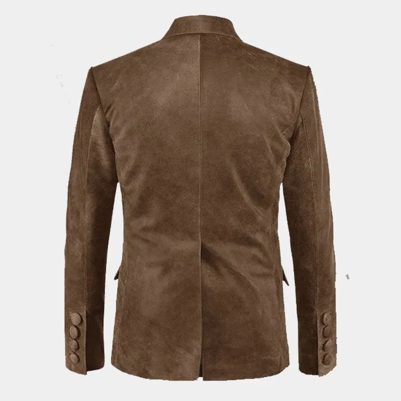 Buy Top Best High Quality Genuine Quaint Leather Blazer For Sale