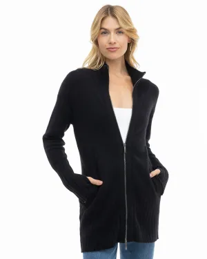 Cashmere Zip Up Cardigan