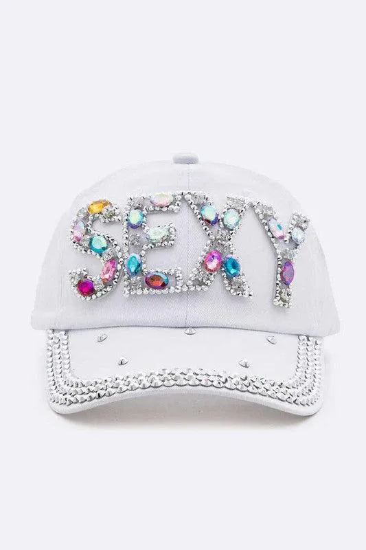 Crystal SEXY Embelished Denim Cap