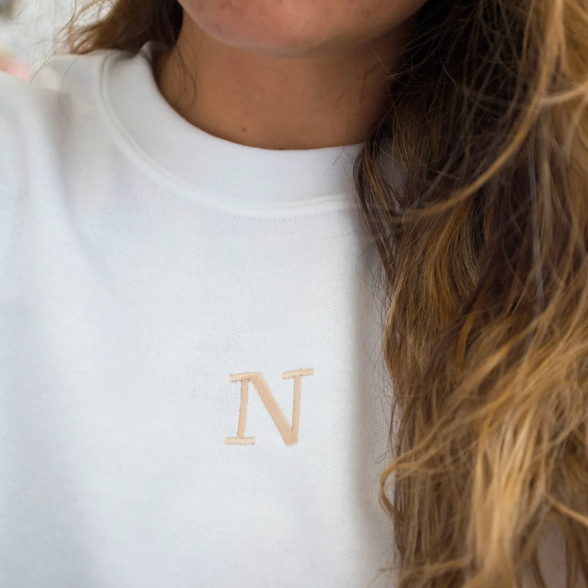 Custom Embroidered Initials on Sweatshirt