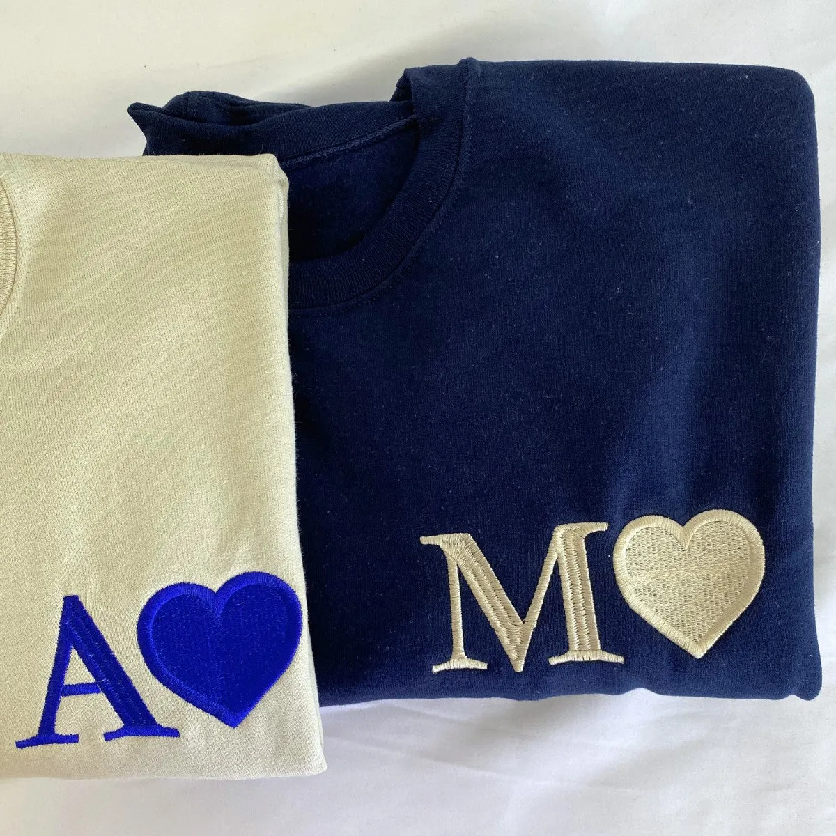 Custom Embroidered Initials on Sweatshirt