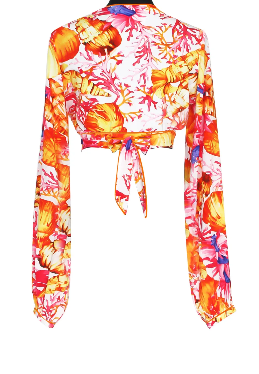 Euphoria - Magic Reef Cropped Blouse (Neon Orange)