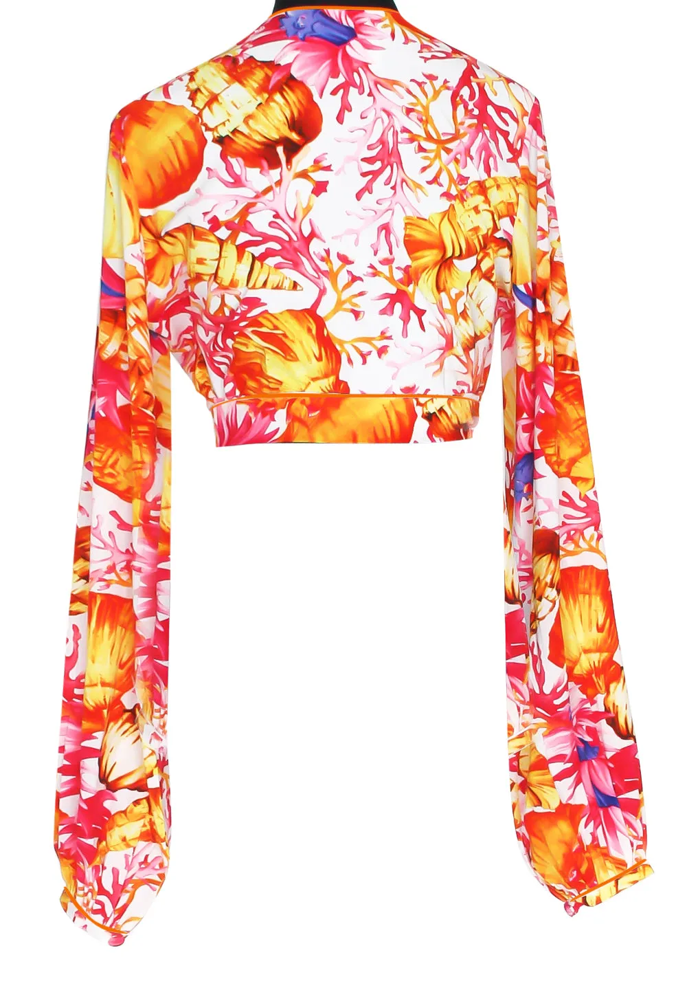 Euphoria - Magic Reef Cropped Blouse (Neon Orange)