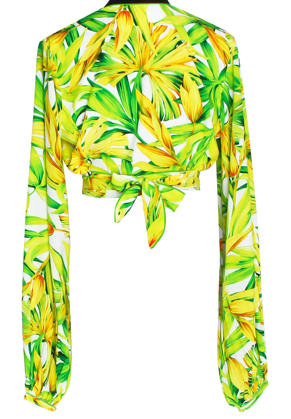 Euphoria - Secret Garden Cropped Blouse (Neon Green)