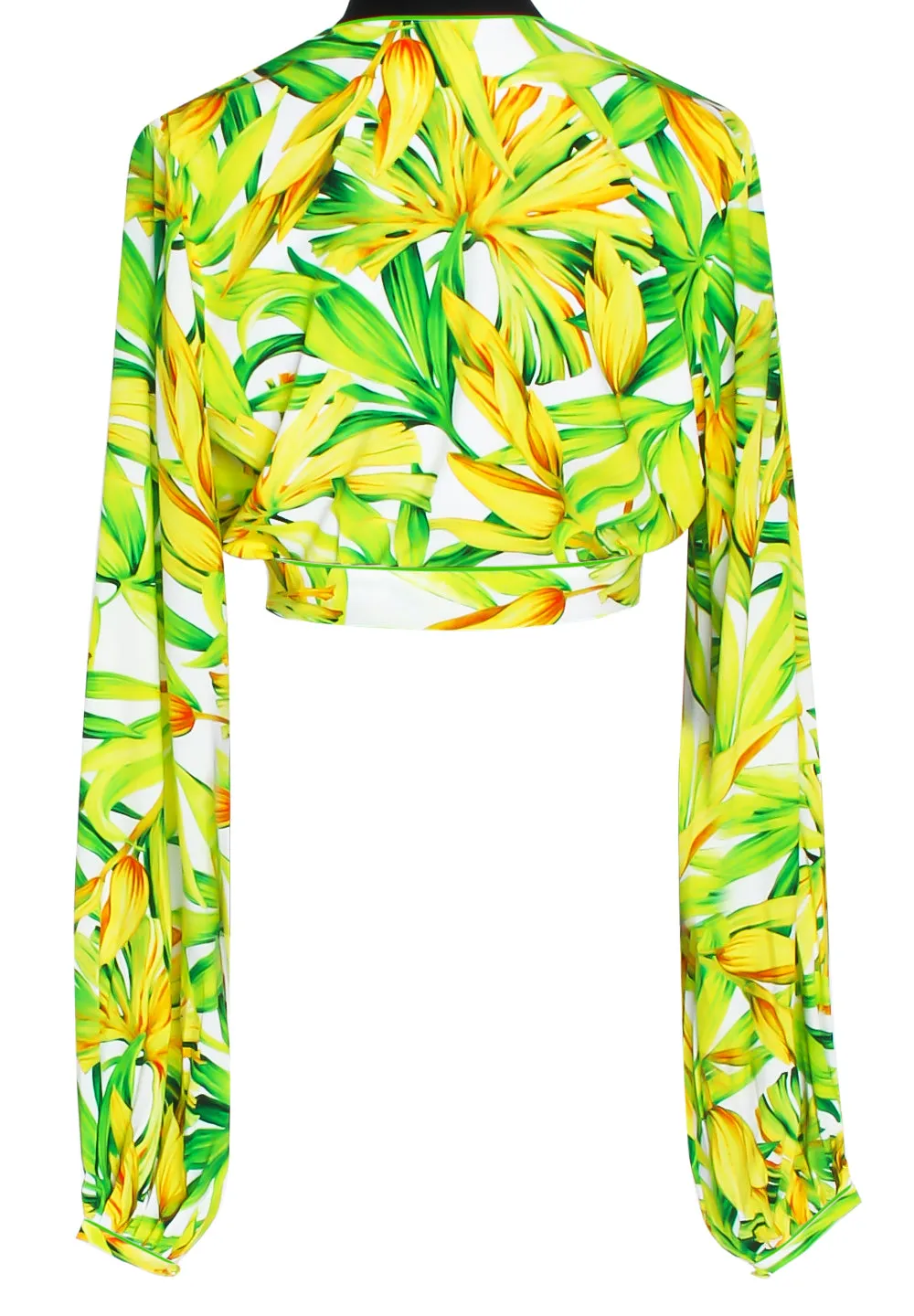 Euphoria - Secret Garden Cropped Blouse (Neon Green)