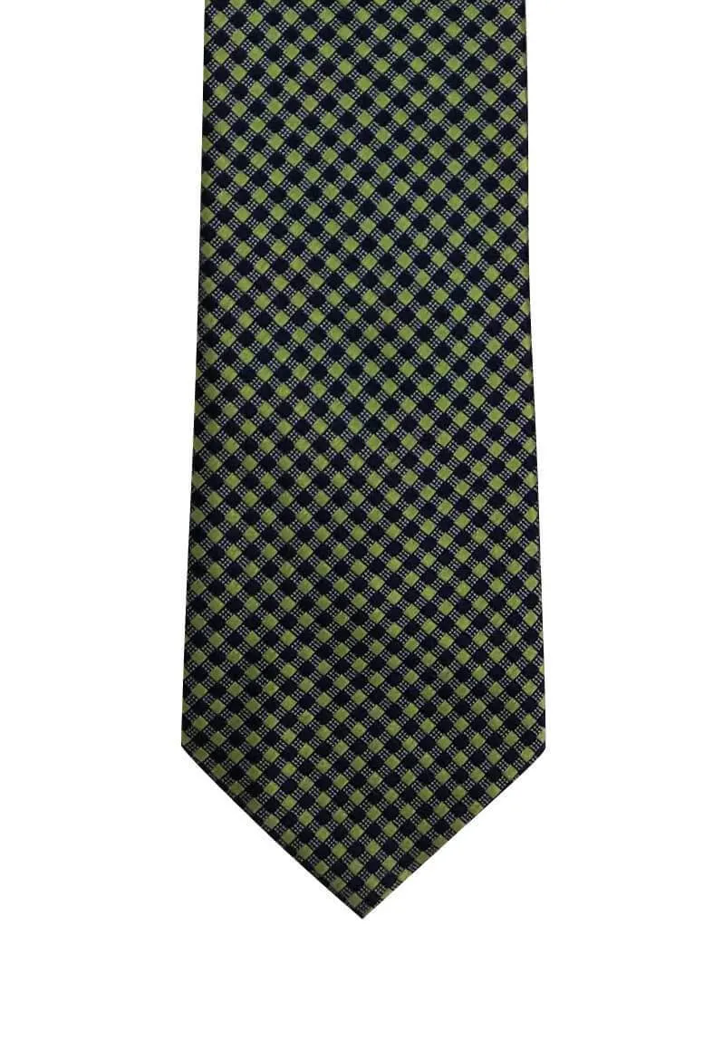 Green Blue Small Checkered Skinny Tie