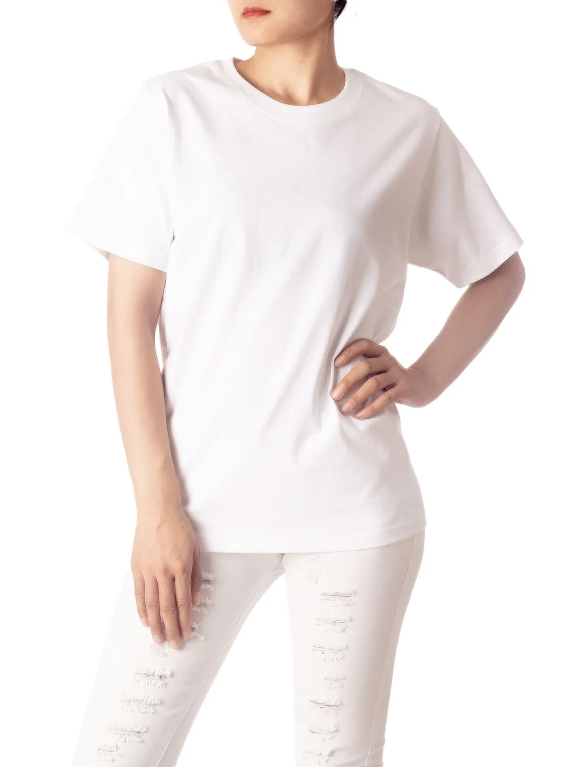 iB-iP Women's Heavyweight Cotton Comfort Short Sleeves T-shirt