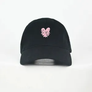 Kerri Rosenthal - Pop Heart Baseball Hat in Black