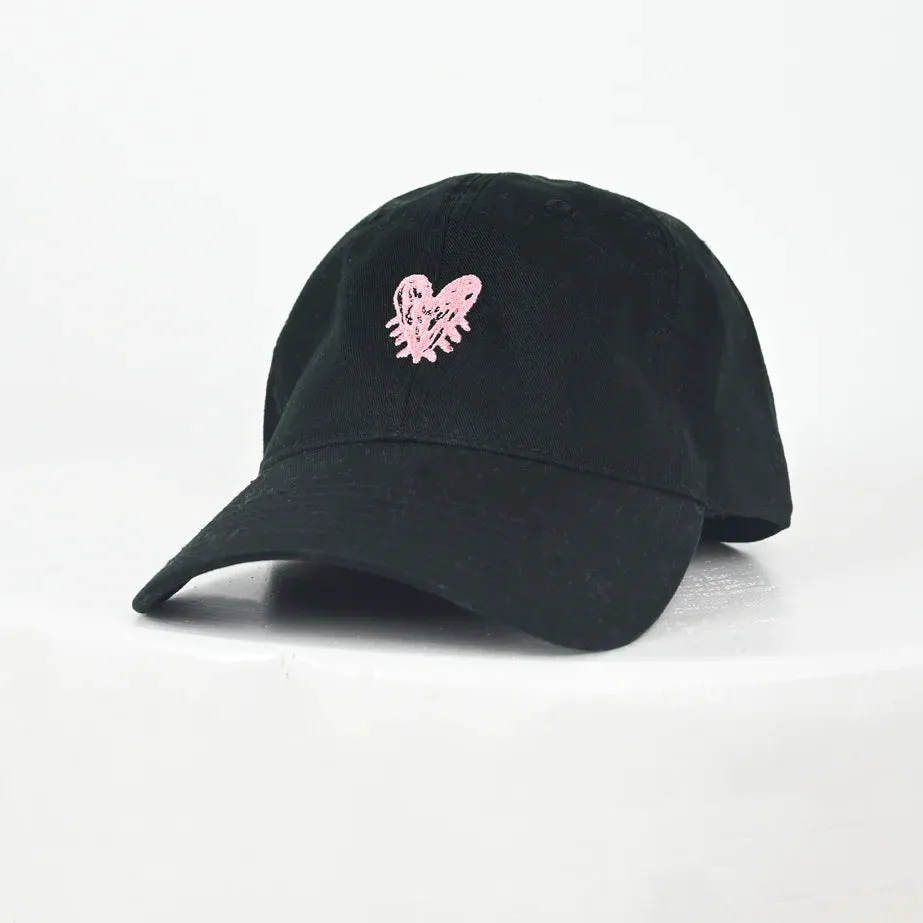 Kerri Rosenthal - Pop Heart Baseball Hat in Black