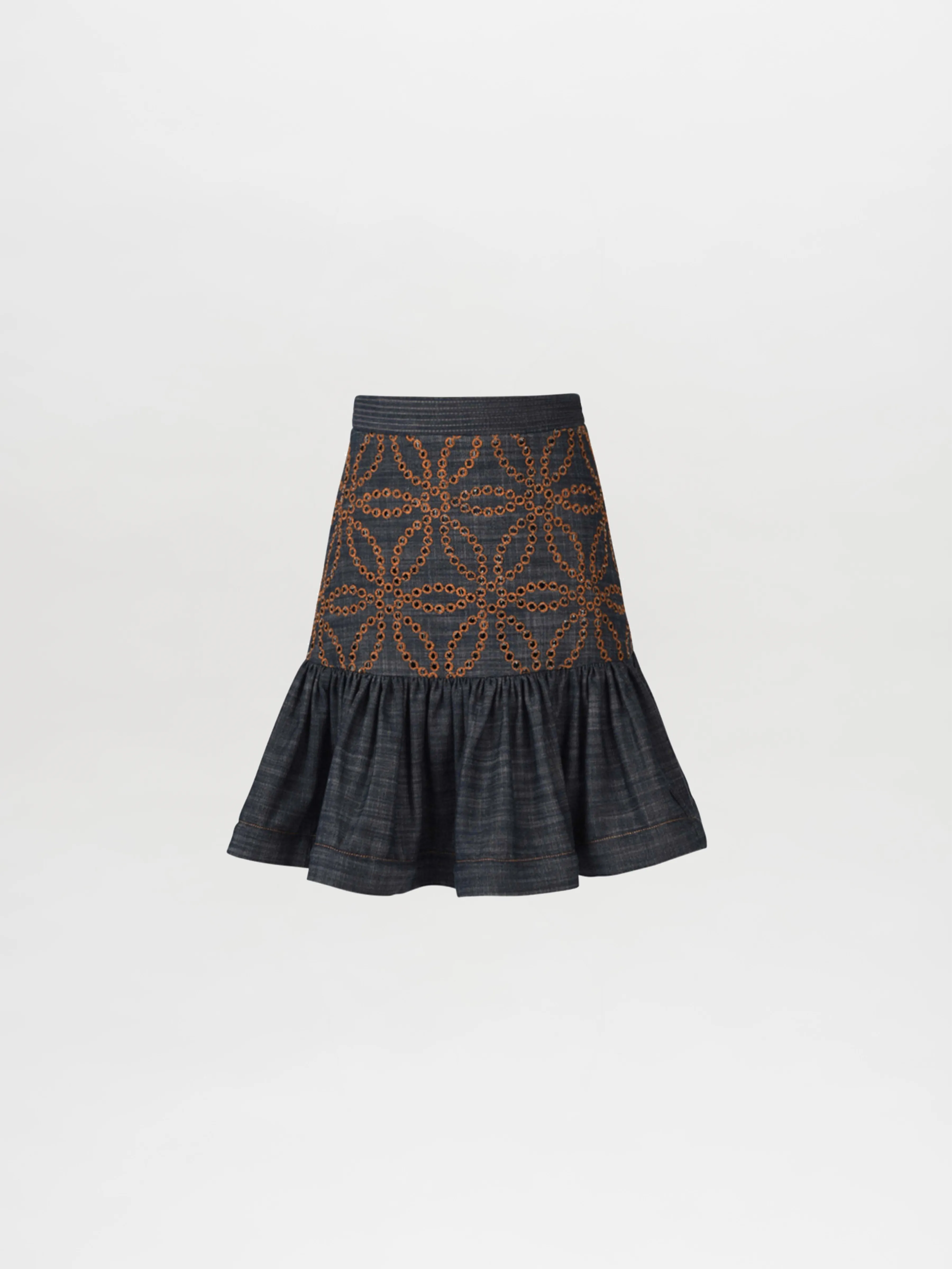 Lucile Skirt Chambray Embroidery