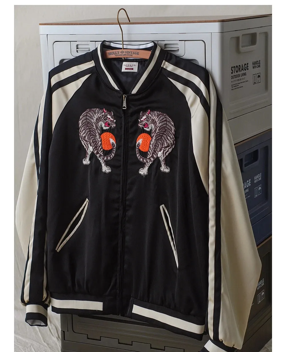 Men's Sukajan Tiger Embroidery Bomber Jacket - Japanese Yokosuka Baseball Jacket