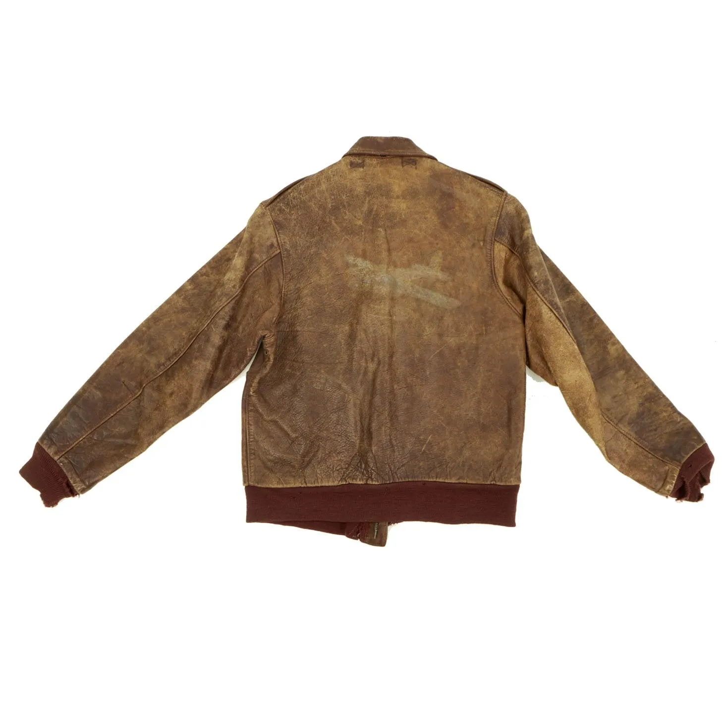 Original U.S. WWII Army Air Force A-2 Flight Jacket with Original Artwork of a B-17 Flying Fortress on the Reverse