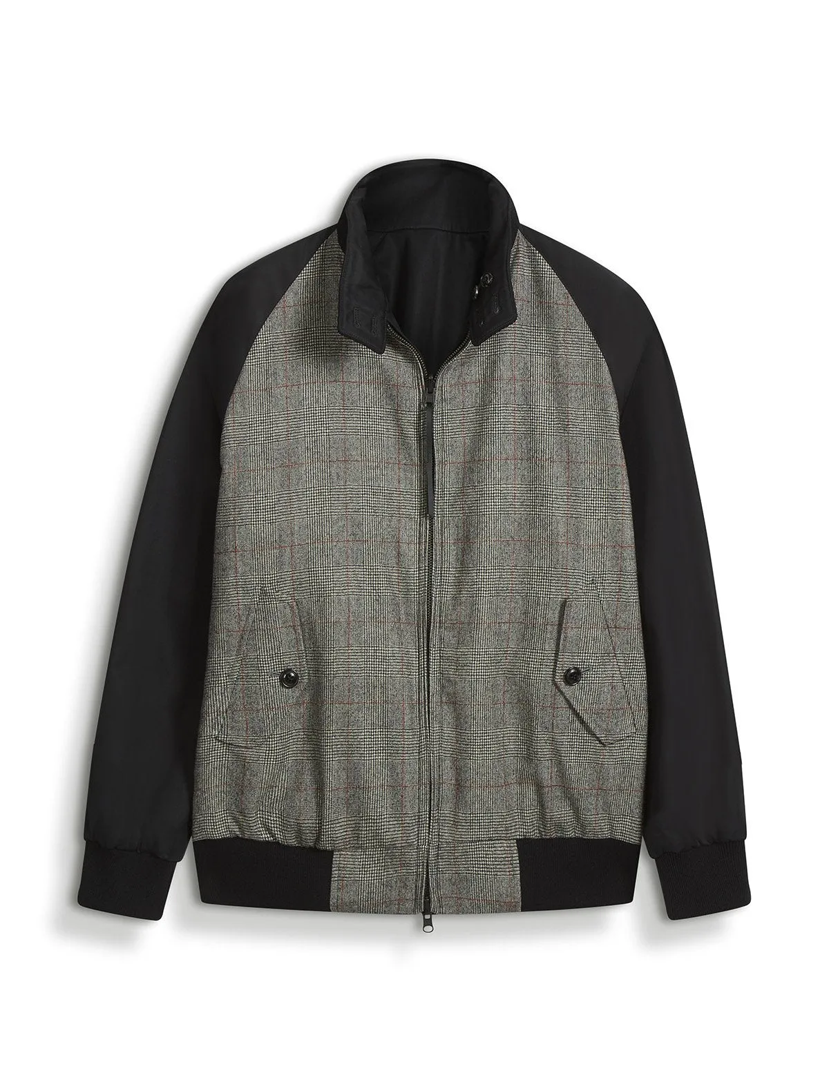 Reversible Harrington in Grenfell Cloth and Prince of Wales Check