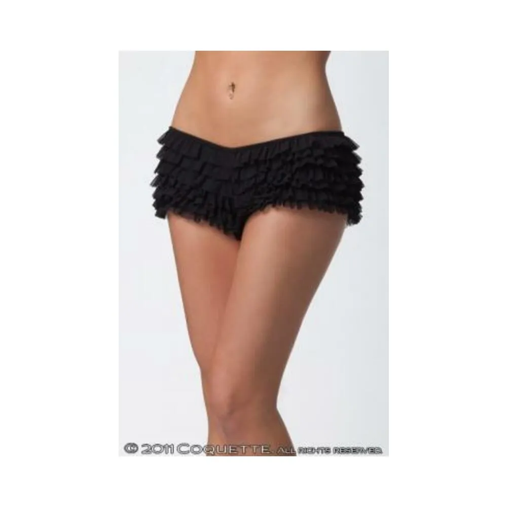 Ruffle Shorts W/Back Bow Black O/S