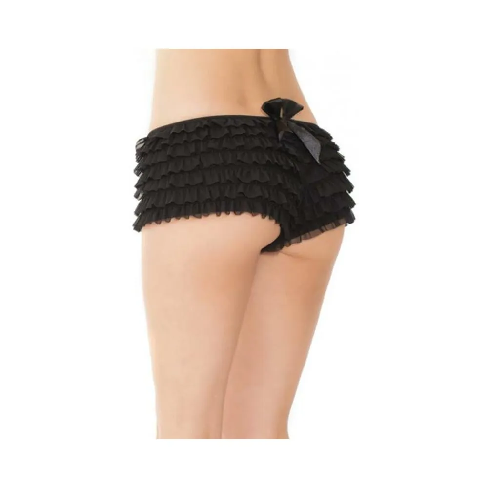 Ruffle Shorts W/Back Bow Black O/S