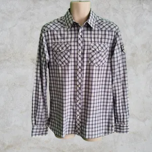 Scotch & Soda Blue & White Cotton Check Mens Shirt Size L