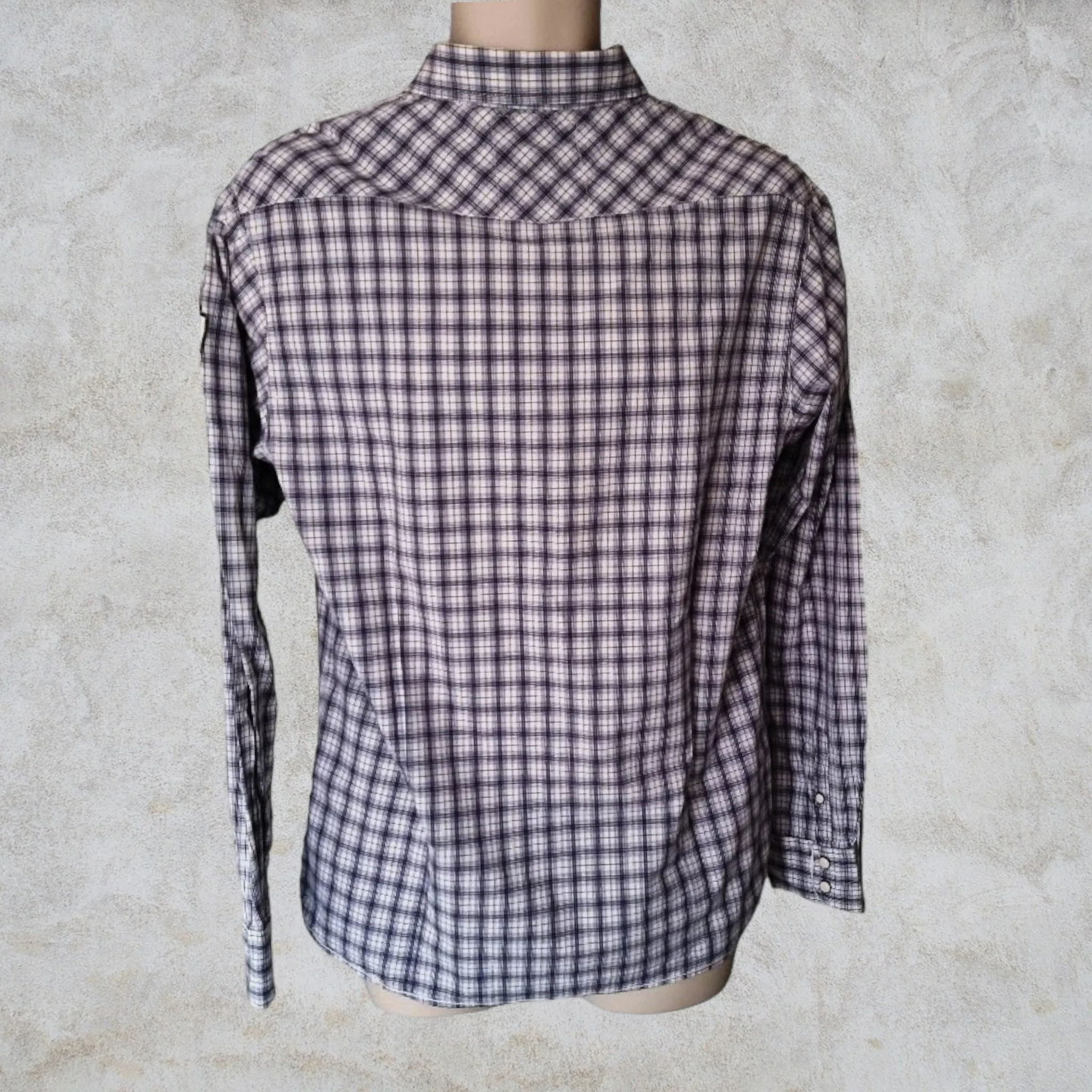 Scotch & Soda Blue & White Cotton Check Mens Shirt Size L