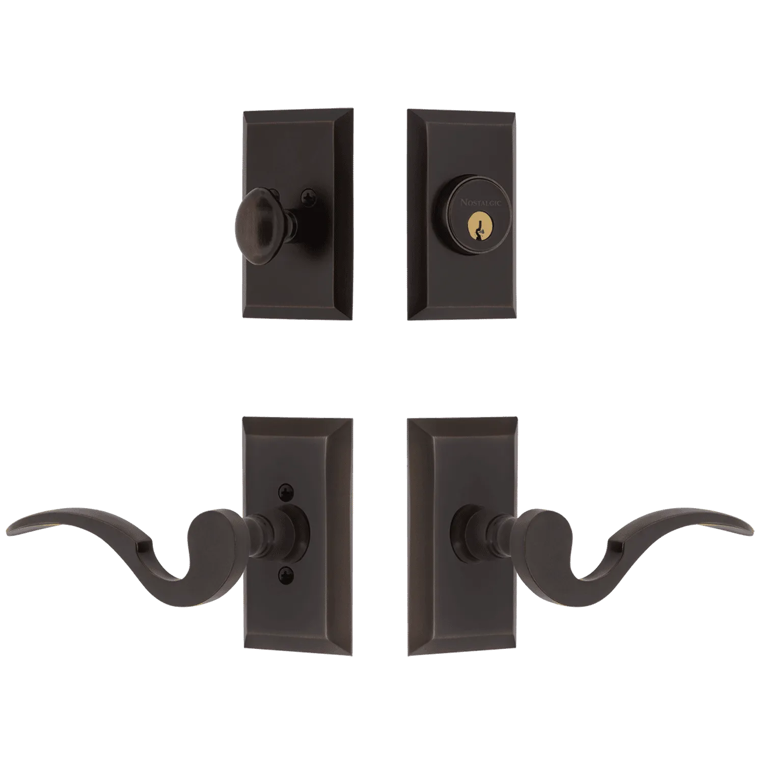 Studio Entry Set with Manor Lever in Timeless Bronze