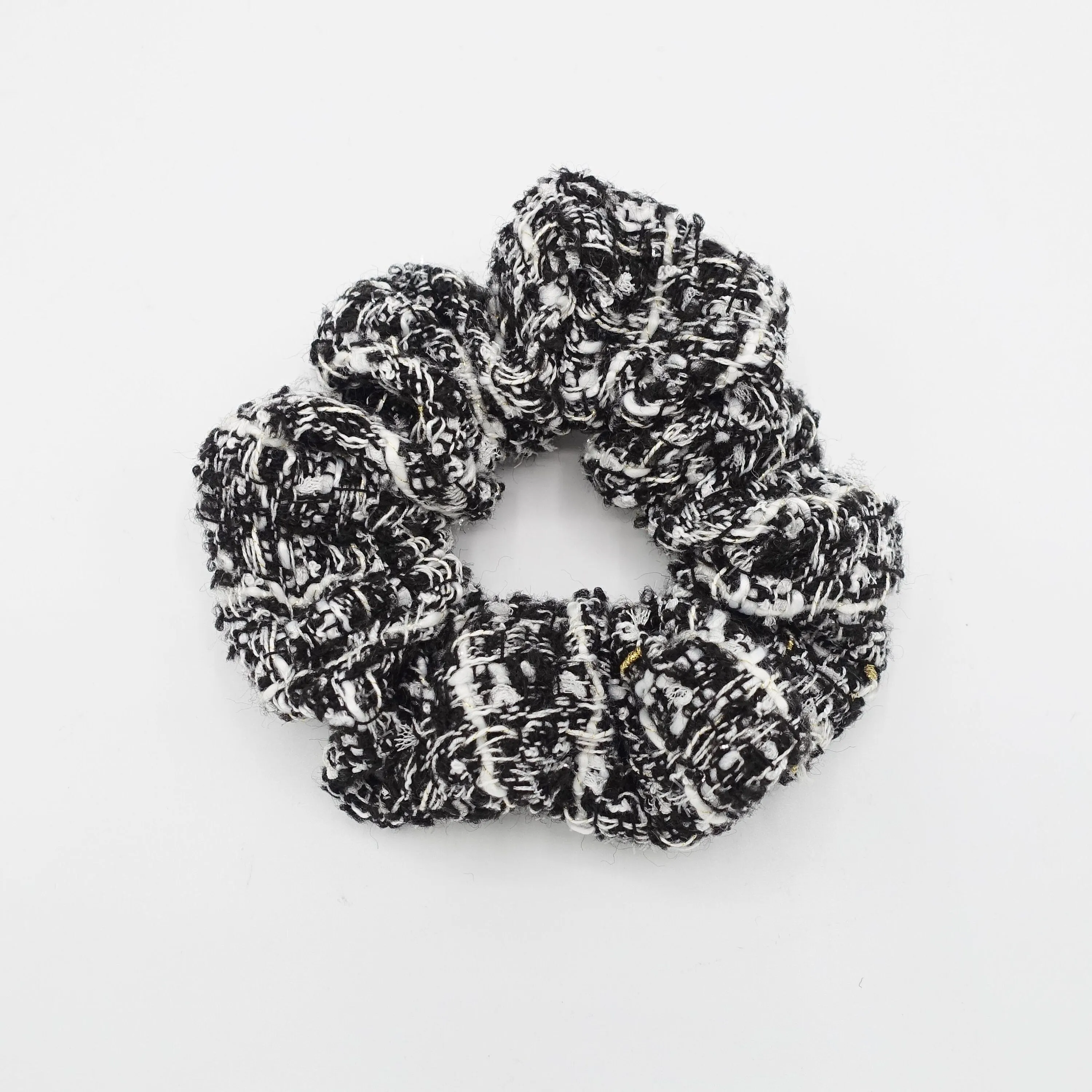 tweed pattern scrunchies Fall Winter stylish hair elastic scrunchie women hair accessory