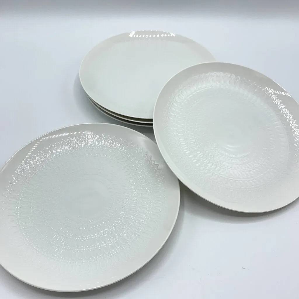 Vintage Mid-Century Bjorn Wiinblad Rosenthal “Romance White” Salad Plates Set of 5 /hg