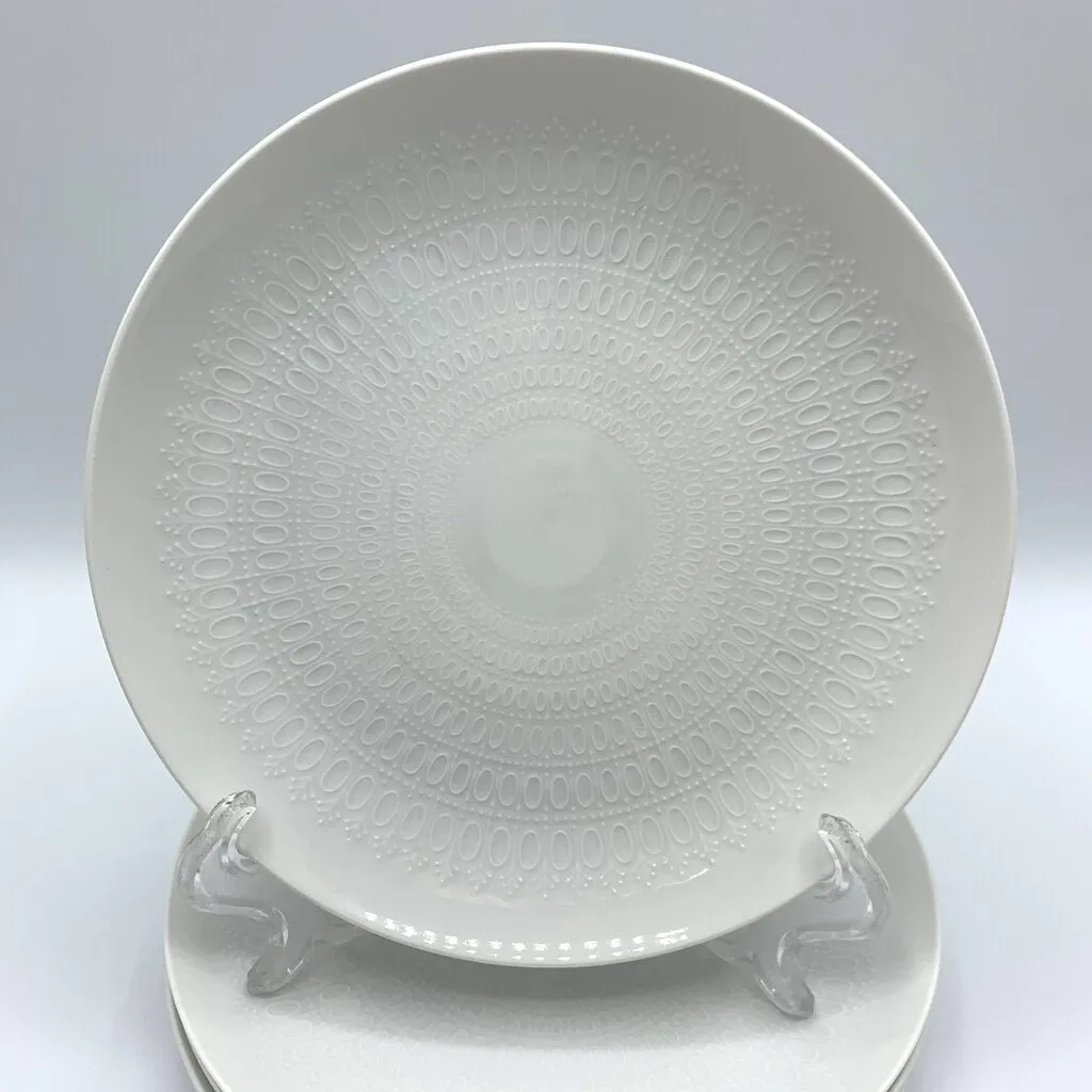 Vintage Mid-Century Bjorn Wiinblad Rosenthal “Romance White” Salad Plates Set of 5 /hg