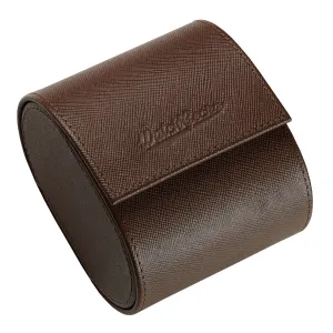 WatchGecko Single Leather Watch Case - Brown / Beige