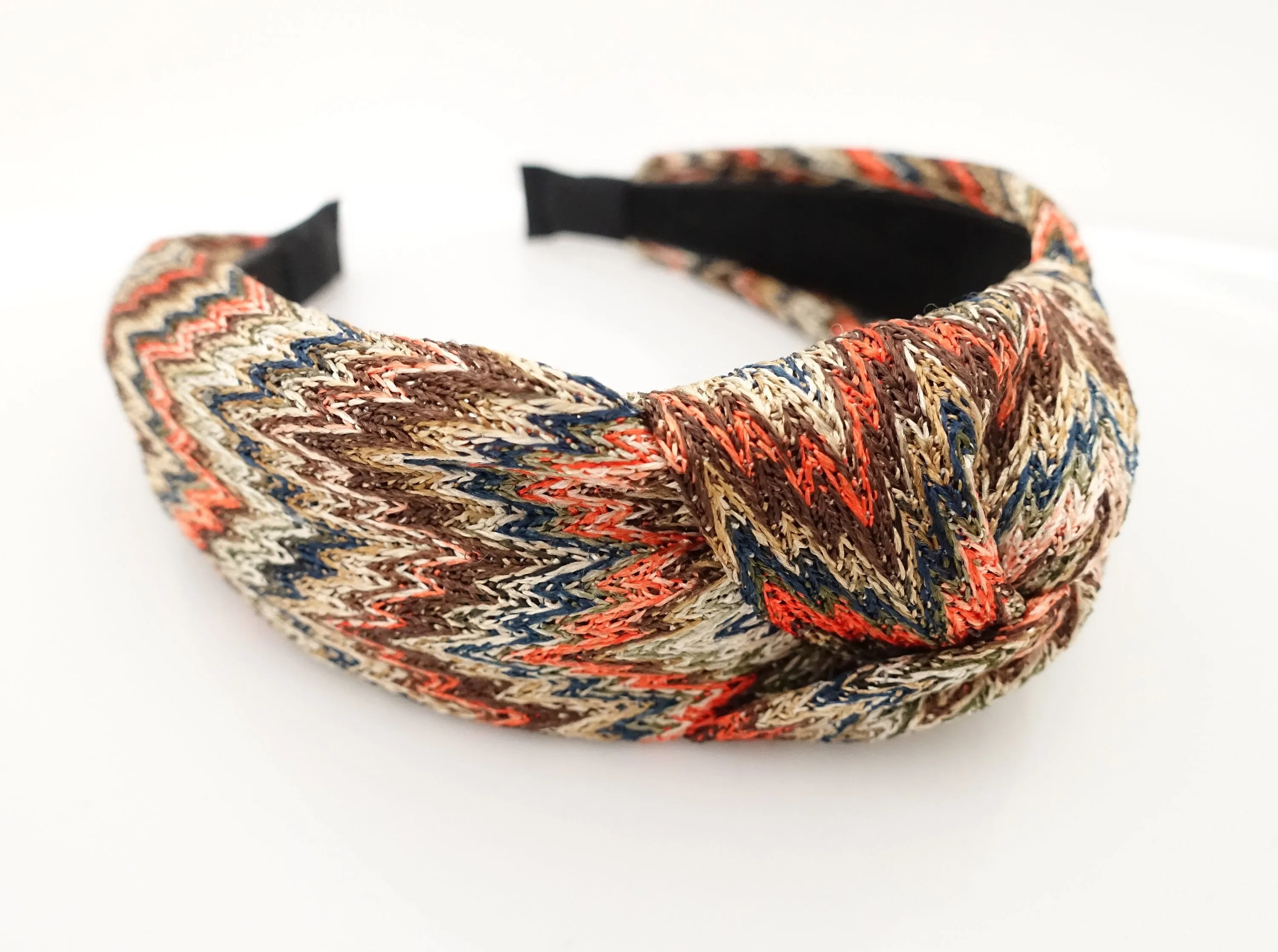 zig zag stripe headband knot knit hairband stylish woman hair accessory